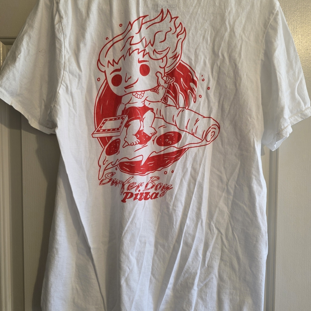 Funko Pop Tee. Stranger Things Surfer Boy Pizza Tee